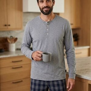 Patagonia Mens Gray Organic Cotton Henley Size XL